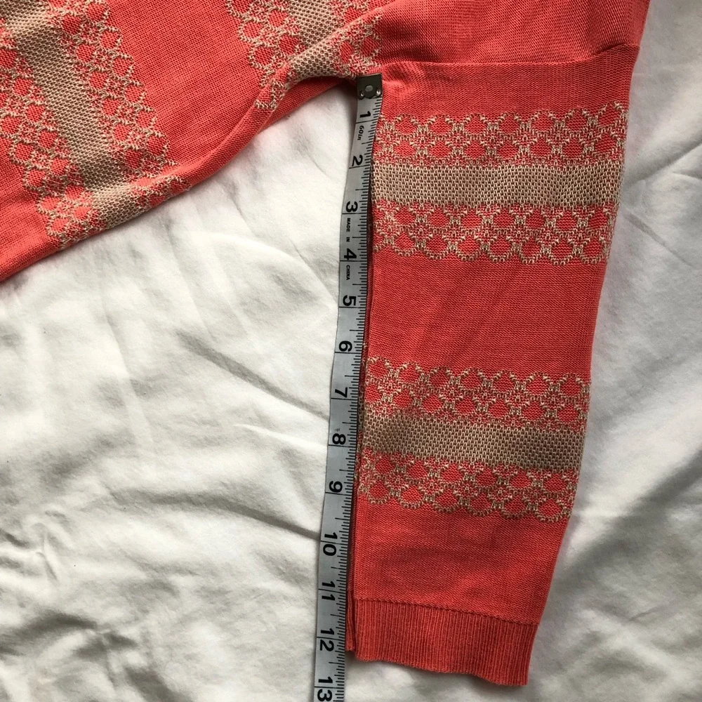 One A Coral and Cream Crew Neck Sweater - Picture 3 of 8